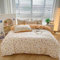 DREAMINGO Mädchen-Bettwäsche-Set mit Blumenmuster, schick, botanische Blumen, Landhaus, Bauernhaus, Bettbezug-Set, Doppelbett, Kinder, orangefarbenes Blumenmuster, Bettdeckenbezug mit 2 Kissenbezügen