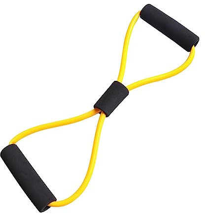 Dickly 8-förmiges Widerstandsband, Übungsschlauchband, elastisches Seil, für Muskelaufbau, Pilates, Gymnastik, Schulter, Rücken, Fuß, Bein, Yoga, GELB