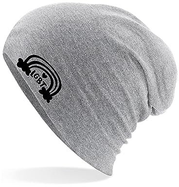 huuraa Beanie LGBT Regenbogen Herz Damen und Herren Mütze Heather Grey mit Motiv für alle die Queer lieben Geschenk Idee für Freunde und Familie