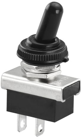 Heschen Metal Interrupteur À Bascule Flip 12V 25A SPST On/Off 2 Position 2 Broches Pour Voiture Dash Light Avec Capuchon Imperméable À L'eau (50)