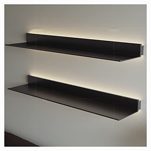 Lichtemittierende Regale aus Aluminiumlegierung, Wandbehang, kreatives Bücherregal, schwebende Wandregale, integriertes beleuchtetes LED-Licht und Transformator, einfach zu Install