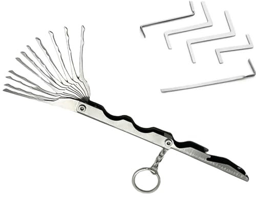 11-in-1 Pocket Jackknife Lock Pick Kit Includes 5 Torque Wrenches, Multitool Folding Lock Pick Set, Locksmith Tool Kit for Beginers and Pro Locksmiths…