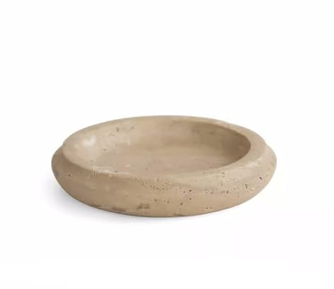 DIANXI Obstschalenkorb Wabi-sabi-Stil, Retro-Stil, natürlicher gelber Travertin, Obstteller, Tablett, Dekoration, Wohnzimmer, Esstisch, Couchtisch, Snack-Tablett Obstkorb für die Küche