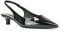 Womens Low Kitten Heel Shoes Ladies Slingback Sandals Pointed Toe Party Evening Black Patent Pumps Size 7