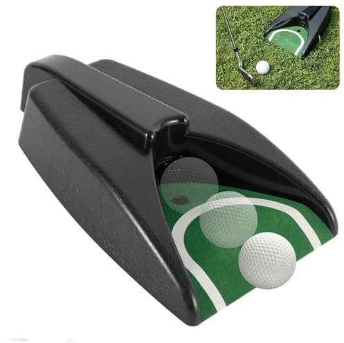 Automatic Putting Cup With 5Pcs Ball Spikes - Return Machine and Practice Hole for Indoor Outdoor Golf Training Aid