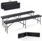 Arebos 2X Bierbank Faltbank Klappbar I Tragegriff | 183 x 28 x 43 cm Klappbank Camping Garten Party Bank Campingbank Bierzeltbank, Gartenbank, Sitzbank 2er Set | Schwarz