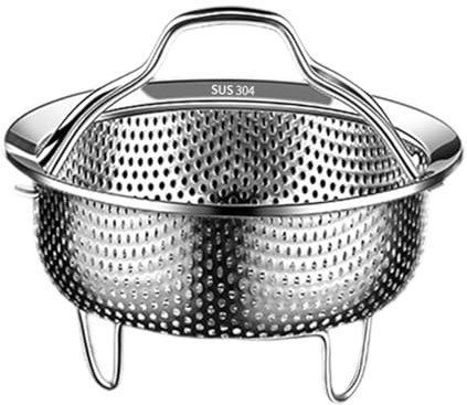 JISADER Cesta para vaporera de Verduras, Olla arrocera, Cesta de de Repuesto con Rejilla y Mango para cocinar, Wok Chino, 14CM