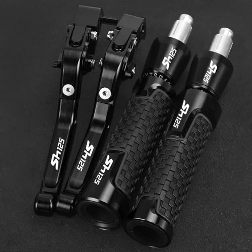 YYSMO Accessori Moto Leve Frizione Freno Regolabili Regolabili Manopole Manubrio Estremità Per Hon&da SH125 SH125i SH 125 125i 2008-2024 2023 2022 2021 2018 2014(Nero)