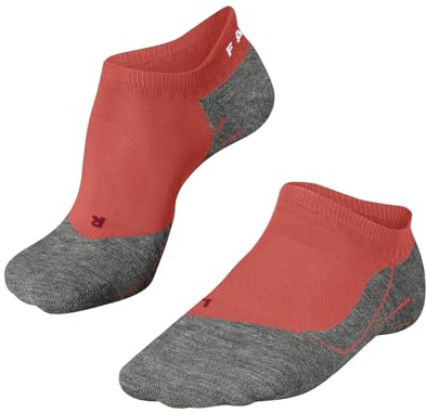 FALKE Women's RU4 Endurance Invisible W In Cotton Anti-Blister 1 Pair Running Socks, Orange Coral 8017, 4-5