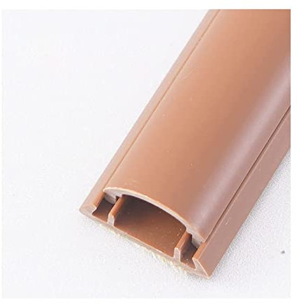 Cable Trunking,Floor Cable Cover, 2 Root 1 M Trunking,Half Round Paintable Cable Trunking,Self-Adhesive Cable Tidy,Decorative Wire Hider, Electrical Cable(Brown,50mm)