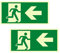 Ksvaye 2 Piezas 30 x 15cm Cartel Salida de Emergencia Homologado Autoadhesivo Luminiscente Señal de Salida de Emergencia,Ruta de Escape Señal Ruta de Rescate (Hacia Abajo) (Izquierda)