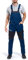 EOS Arbeitshosen Männer - Arbeitslatzhose Herren mit Stretch, Reflektierende Elemente, Verstellbare Elastische Träger, YKK-Reißverschluss, Seitliche Knöpfe, 3 Taschen, Dreifache Stiche Blau 58