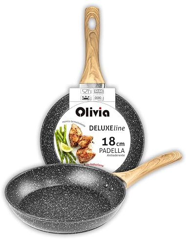 IPEA Sartén Antiadherente para Inducción y Hornillo a Gas - 18 cm - Sartén Antiadherente de Aluminio para Carne, Filetes, Hamburguesas, Oescado - Sartenes de Cocina