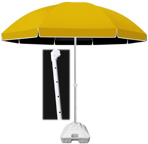 Grand parasol déporté pour extérieur, hauteur réglable avec bouton poussoir facile, pour terrasse, jardin, cour, jaune, 2.6M/8.5FT