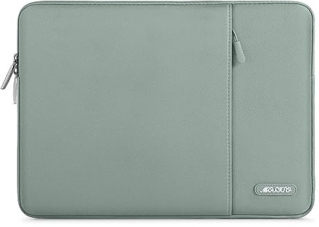 MOSISO Laptop Case 14 inch, 14 inch Laptop Sleeve Compatible with HP Lenovo Dell ASUS Acer, HP Stream, Dell Latitude, Lenovo IdeaPad, Polyester Vertical Computer Sleeve Bag with Pocket, Antique Green