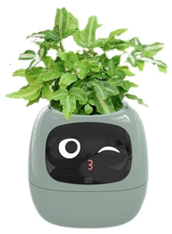 Asuinxurr Ivy Smart Planter, Maceta Pequeña Recargable por USB para Interior Como Decoración para Interiores. Hace que Criar Plantas Fácil y Diversión Verde