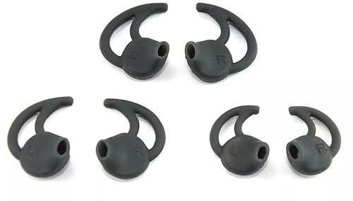 Black Silicone Ear Tips for Bose Soundsport Replacement Eargels, 3 Pairs S/M/L Sizes (S/M/L)