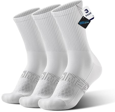 Rennrad Socken Coolmax 3 Pack Fahrradsocken Radsocken Herren Damen Dünne Laufsocken Sportsocken Aero Leichtgewicht Atmungsaktive Anti Schweiß&Pilling&Geruch Kompression Schnelltrocknend Running Crew