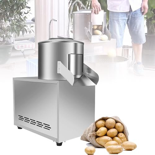 Electric Potato Peeler Machine (240Kg/H Or 400Kg/H), 1100W/1500W Automatic Potato Peeler, Stainless Steel Potato Peeler Washer, for Taro Ginger Peeling Sweet Potatoes Use,240Kg/H