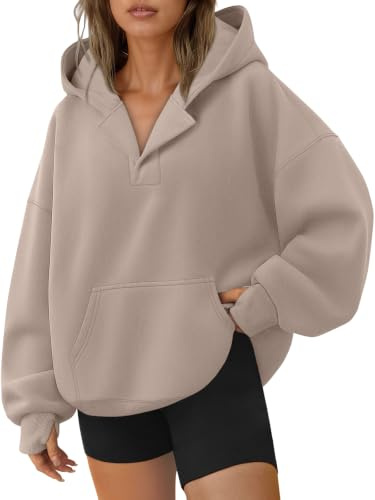 Trendy Queen Women's Trendy Queen Womens Oversized Hoodies V Neck Sweatshirts Basic (pack of 1)