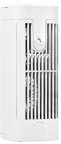 Hagmoo Portable Air Cooler, 3-Speed Dual-Engine Fan, Ice Cooling with Mist Function, LED Night Light, White