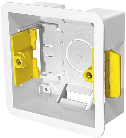 Evoges 1 Gang Dry Lining Back Box 35mm | Fast-Fit Electrical Wall Box for Plasterboard (Pack of 1)