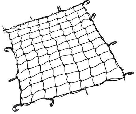 SOLUSTRE Filet de Chargement Élastique pour Coffre de Voiture 120x90 Cm en Caoutchouc Noir, Filet à Bagages Résistant pour Galerie et Porte-Bagages de Toit, Accessoire Extérieur Auto