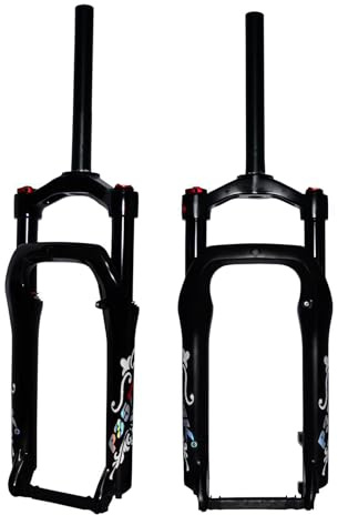 NIKANXIA Forcella Anteriore ad Aria Fat Bike 20 Pollici, Pneumatico 4,0, Tubo Dritto 1-1/8, Sgancio Rapido 9x135 mm, Escursione 120 mm per Neve Spiaggia XC AM Mountain Bike