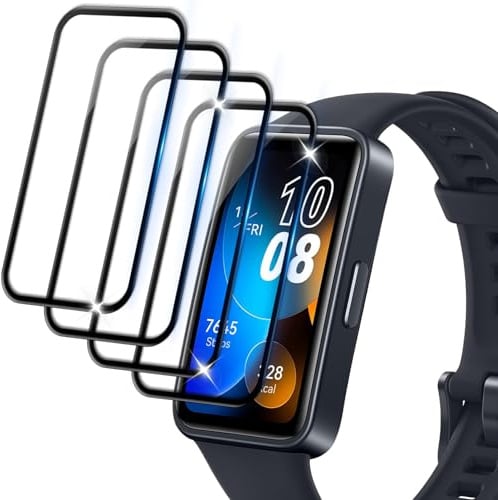 Vuciya 4 Piezas Protector de Pantalla para Huawei Band 8/Band 9/Band 10,Lámina Protectora Flexible TPU Cobertura Completa Curva 3D Alta Definición Antiarañazos Sin Burbujas Fácil Instalación