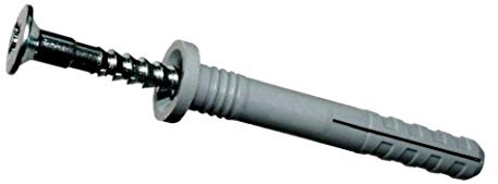 Nageldübel ''FIX'' Zylinderkopf 5x40 mm 200 Stück | Dübel aus reinem Nylon mit verzinktem Schraubnagel | Perfekte Schnellmontage mit hohen Auszugswerten in Vollbaustoffen | Hüfner Made in Germany