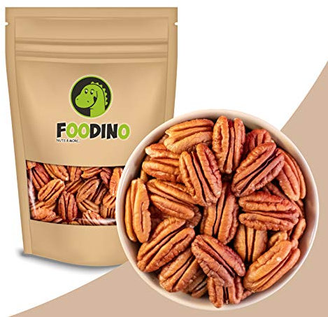 Pekannüsse naturbelassen ganz ungeröstet ungesalzen roh Pekannusskerne natur ohne Schale Pecannüsse unbehandelt 500g - 5kg Pekannuss Kerne wiederverschließbar Premium Qualität FOODINO (1kg)