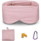 100% Modal Baumwolle Schlafmaske Premium Augenmaske große Schlafmaske Nachtmaske mit verstellbarem Klettverschluss für Männer und Frauen, super weich und bequem für Nachtschlaf und Reisen, Rosa