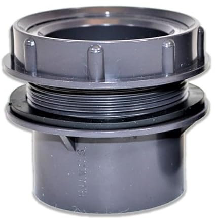 eco-filtration - 48.3mm Threaded Tank Connector | Bulkhead PVC Plumbing Fitting for 1.5 Pressure, Ponds, Gardens, Water Features, Drainage, and Rigid Pipe Connections