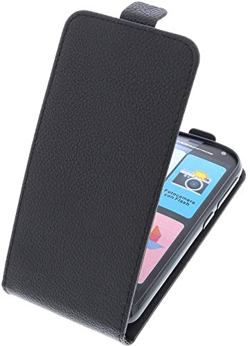 foto-kontor Custodia Compatibile con Brondi Amico Smartphone + Modello Tascabile Stile Flip Cover Nero