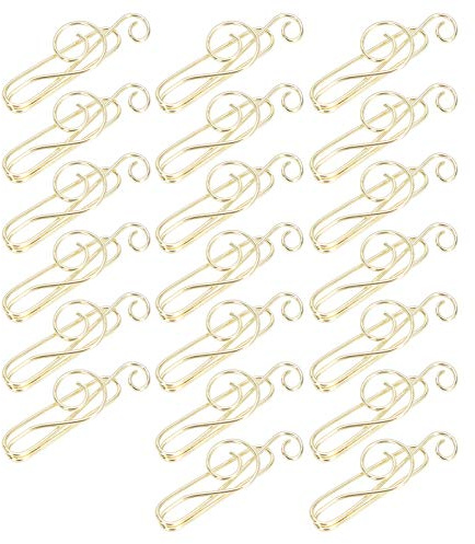 Musiknote Büroklammer, Bastelbedarf Musik Binder Form Büroklammer Metall Büroklammer, für Zuhause Scrapbooks Lesezeichen Büro(Gold)