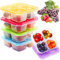 JEFFOUOO 5 Stück Wiederverwendbare Snackboxen mit 4 Fächern,Stapelbare Frischhaltedosen mit Deckel,geteilte Bento-Lunchboxen Meal Prep Container,5 Farben,Einfrieren/Mikrowellen/Spülmaschine