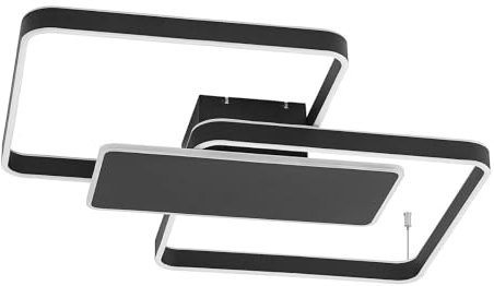 Lucande LED Deckenleuchte 'Kadira' dimmbar (Modern) in Schwarz aus Metall u.a. für Wohnzimmer & Esszimmer (1 flammig,) - Lampe, LED-Deckenlampe, Deckenlampe, Wohnzimmerlampe