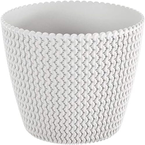 B2C Plant Pots Indoor Outdoor Plastic Flowerpot 13cm to 40cm Small Medium Large Splofy 6 Colours (35cm, White)