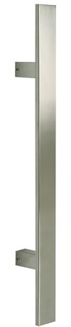 API Maniglione piatto diritto in acciaio inox satinato per porte interne esterne serramenti e negozi (Lunghezza 400 mm - Interasse 210 mm)