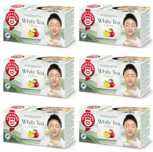 TEEKANNE - White Tea Citrus - Weißer Tee mit Zitronen&Mango - 6 x 20 (Dekond gift)
