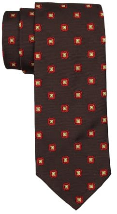 Brooks Brothers Own Make Schmale Krawatte mit braunem Medaillon, Braun, Einheitsgröße