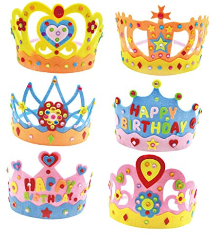 TOYANDONA 6 Satz Kronenhut selber machen Krone Tiara Bastelset Geburtstagskrone Bastelset für Prinzessinnenkrone mitbringsel kindergeburtstag Geburtstagskappe Krone Tiara DIY Bastelset