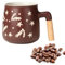 MACHUMA Ceramic Mug with Artisan Wooden Handle - 350ML Coffee and Tea Cup - Ideal for Home or Office Use - Unique Gift Idea (Brown)