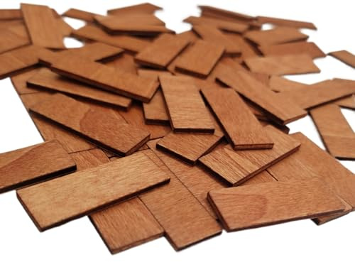 100 Stück Miniatur Puppenhaus Bodenbelag im Maßstab 1:12 (Blassbraun) | Geometrischer Bambus Boden, Holz Puppenhaus Zubehör