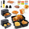 Heißluftfritteuse Zubehör, 24-teiliges Airfryer Zubehör für Ninja Foodi Flexdrawer 10,4 l Heißluftfritteuse Af500eu, 1×10.4L and 2×5.2L Silikonform Kompatibel Mit Cosori Dual Blaze Twinfry 10L