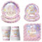 96PCS Princess Birthday Party Decorations Tableware - Princess Party Decorations Supplies Include Plates, Cups, Napkins for Birthday Baby Shower Princess Themed Party Decorations，Serve 24