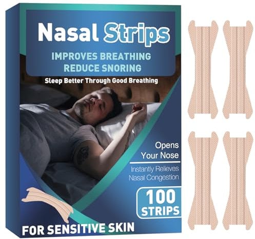 Nasenpflaster, Anti Schnarch, 100 Count Nasenpflaster Besser Atmen, Lindern Eine Verstopfte Nase Aufgrund Allergien