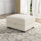 DAHUEN Canapé d'angle avec fonction de couchage - Canapé modulaire en velours côtelé avec espace de rangement - Canapé en forme de L, canapé-lit, canapé convertible - Beige - Repose-pieds