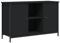 Meuble TV, noir, 100 x 35 x 65 cm, en bois et fer, support de haut-parleur moderne, pour salon et divertissement à domicile