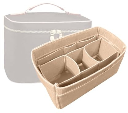 Divitize Premium Taschenorganizer kompatibel mit LV Nice BB/Mini/Nano/Vanity Case - Handgefertigter Filz, Custom Fit, Herausnehmbares Fach, +24 Farben (Beige, Nice BB)